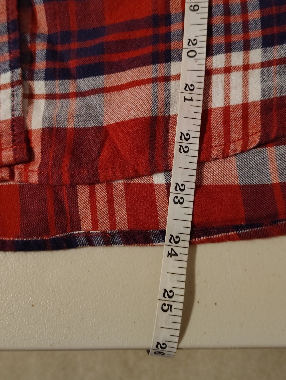 XL JACHS Girlfriend Super-Soft Flannel Red and Navy Plaid Button-Down Shirt - Picture 13 of 13